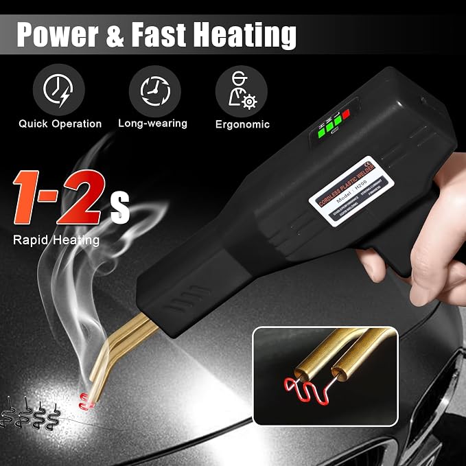 Upgraded 220W Cordless Plastic Welder, USB Rechargeable Cordless Car Bumper - Image 4