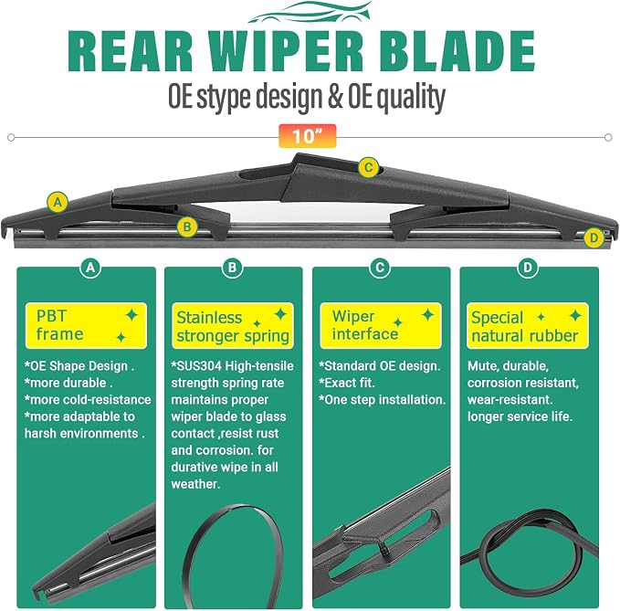 24" 24" 10" Windshield Wiper Blades Replacement - Image 4
