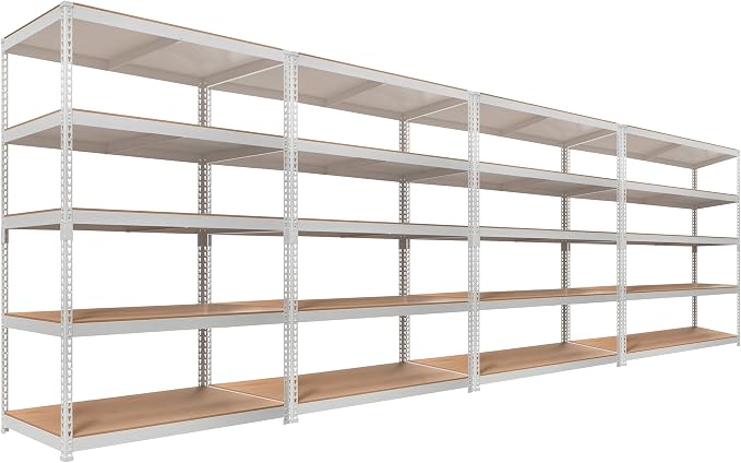 HOMEDANT White 5 Tier Laminated Boltless Heavy Duty Garage Storage Adjustable by TheBestOrganizingSolution