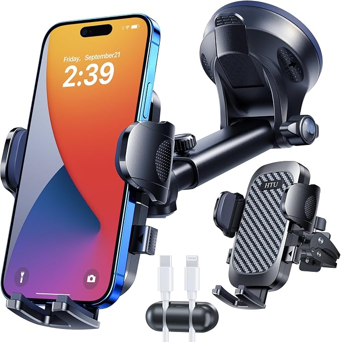 HTU 2025 Best Car Phone Holder 【Ultimate 5-in-1 & Upgraded 100+LBS Strongest by HTU15yearsincarmounts
