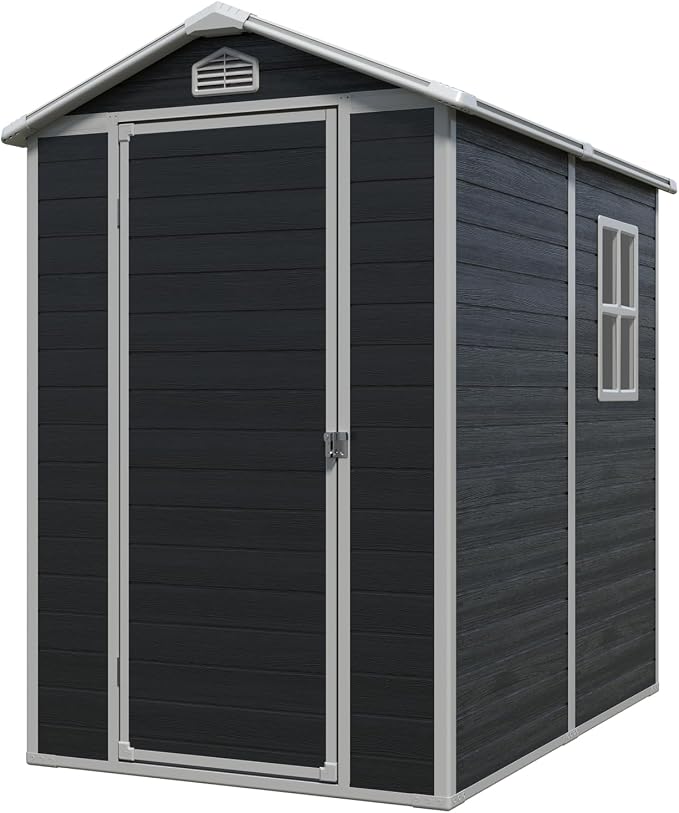 4x6 FT Outdoor Storage Shed, Resin Garden Shed - Image 7