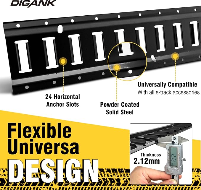 E Track 4'（2 Pack） with Powder-Coated Steel Trailer Tie Down - Image 3