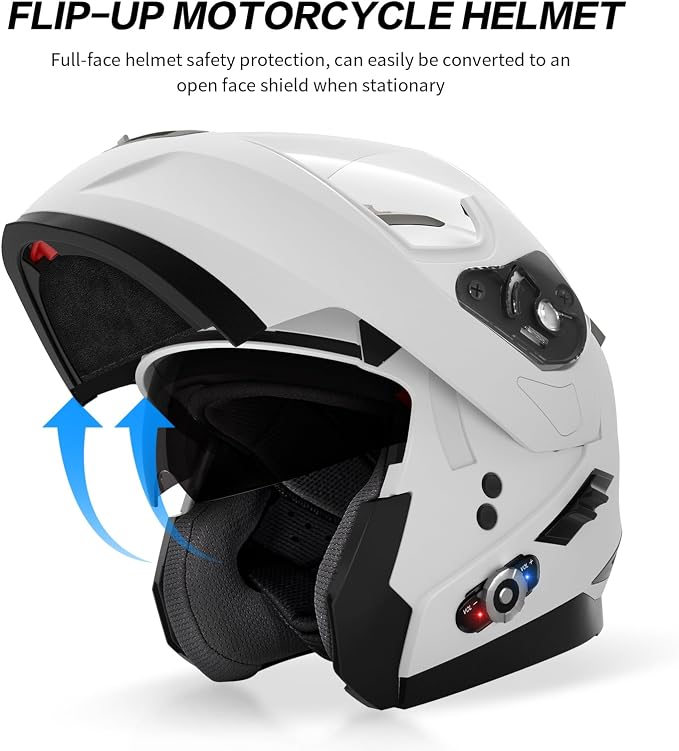 Motorcycle Helmet Bluetooth 5.0 Integrated New EPS FreedConn BM2-S Modular Flip - Image 6