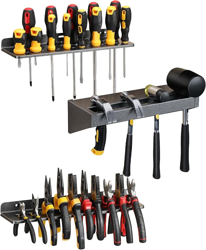 Wall Mount Screwdriver Organizer, Pliers Holder, Hammer Rack by FHXZH