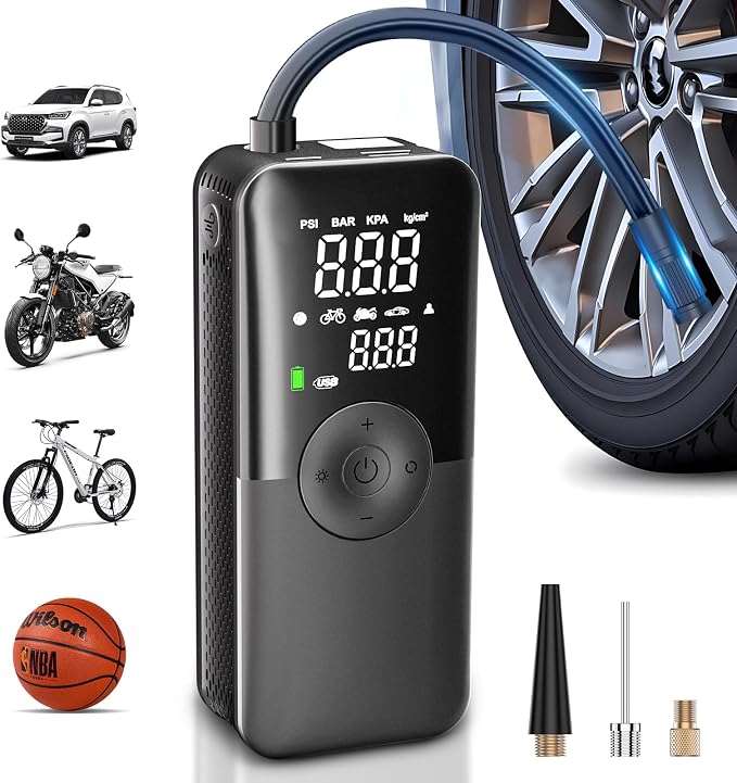 CARSUN Cordless Tire Inflator Portable Air Compressor, Car Tire Pump by CARSUN