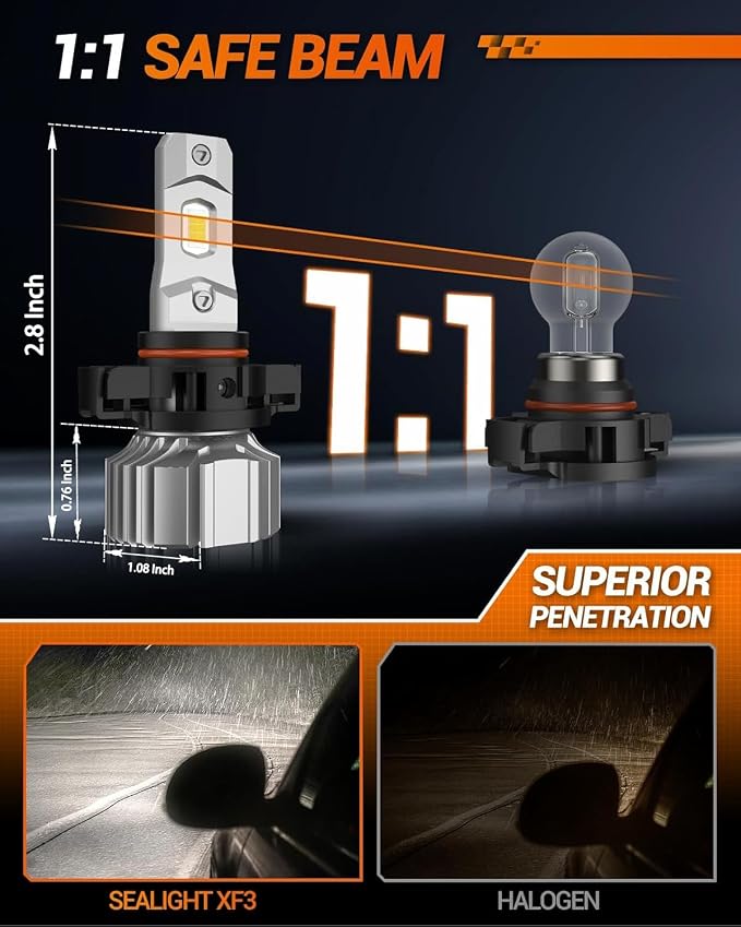 SEALIGHT 5202 LED Fog Light Bulbs or DRL, 18000LM 800% Brightness 5202 5201 - Image 6