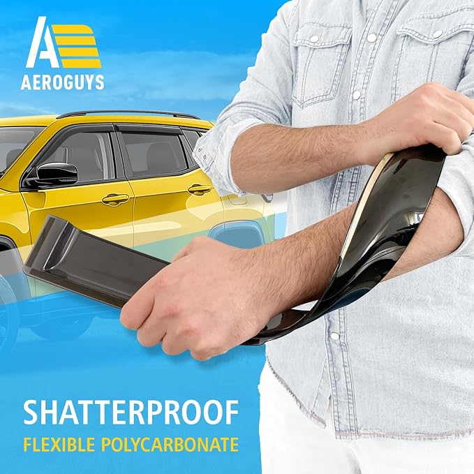 Extra Durable Window Deflectors Tape-On Window Visors Rain Guards Fit - Image 4