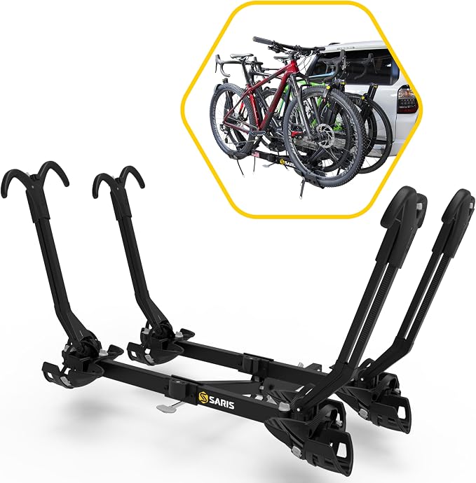 Saris SuperClamp G3 4-Bike Hitch Rack – Lightweight Platform Bike Carrier by Saris
