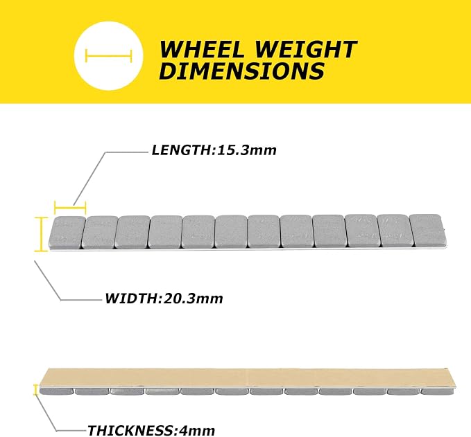 YIZBAP Wheel Weights Gray 1/4 OZ, 5kgs/11lb/Roll, - Image 4