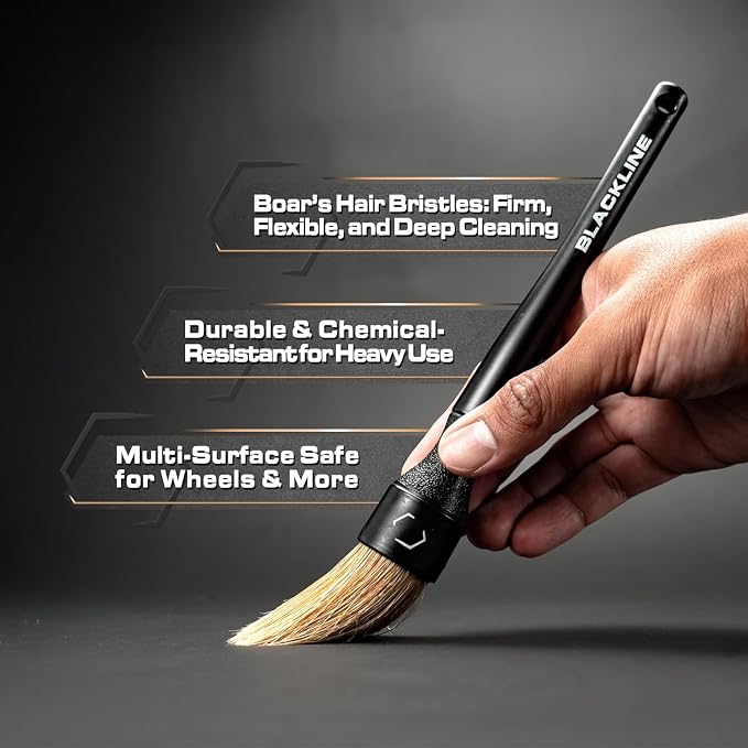 Blackline Car Care Boar Hair Brushes- Luxury Car Detailing Brush Set - Image 4