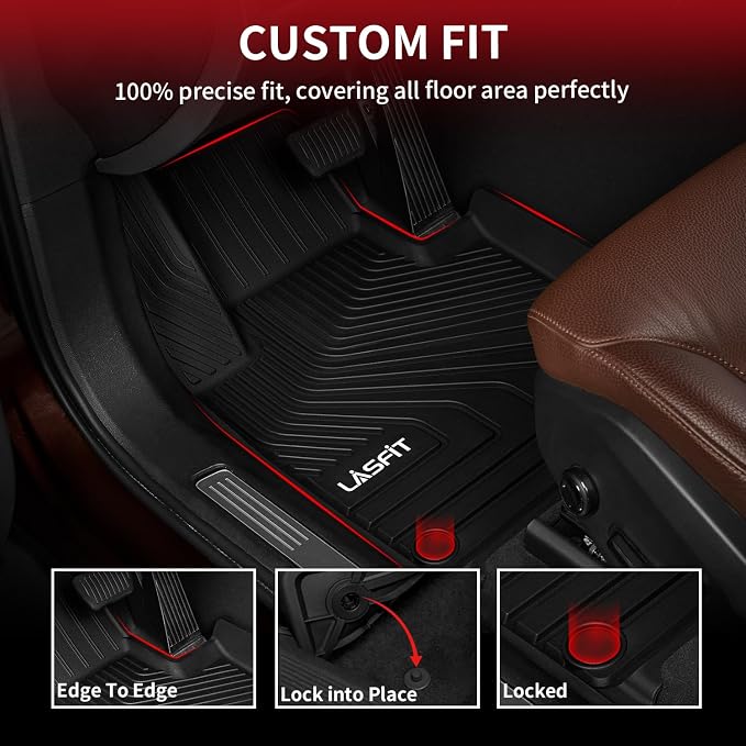 LASFIT Floor Mats for Volvo XC60 2018-2026, All Weather Floor Liner TPE Custom - Image 2