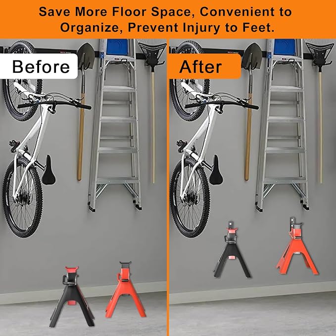 6 Pack Jack Stands Wall Mount Organizer, Car Jack Stand Wall Hooks - Image 4