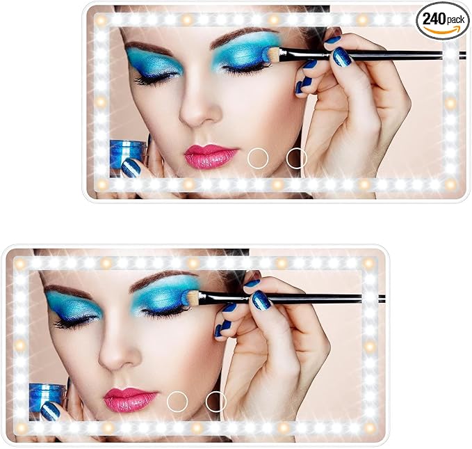 Car Vanity Mirror, with 3 Light Modes & 60 LEDs by Antetek