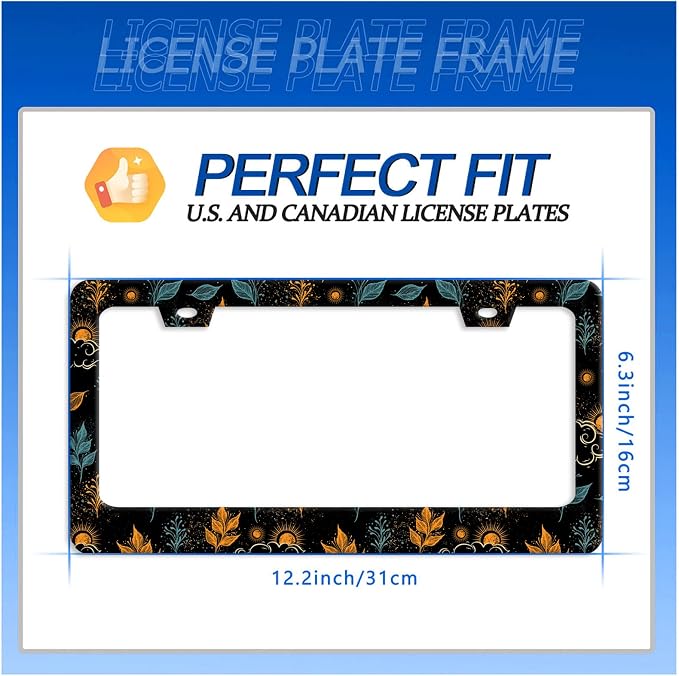 Galaxy License Plate Frame Colorful Starry Sky License Plate Stainless Steel - Image 7