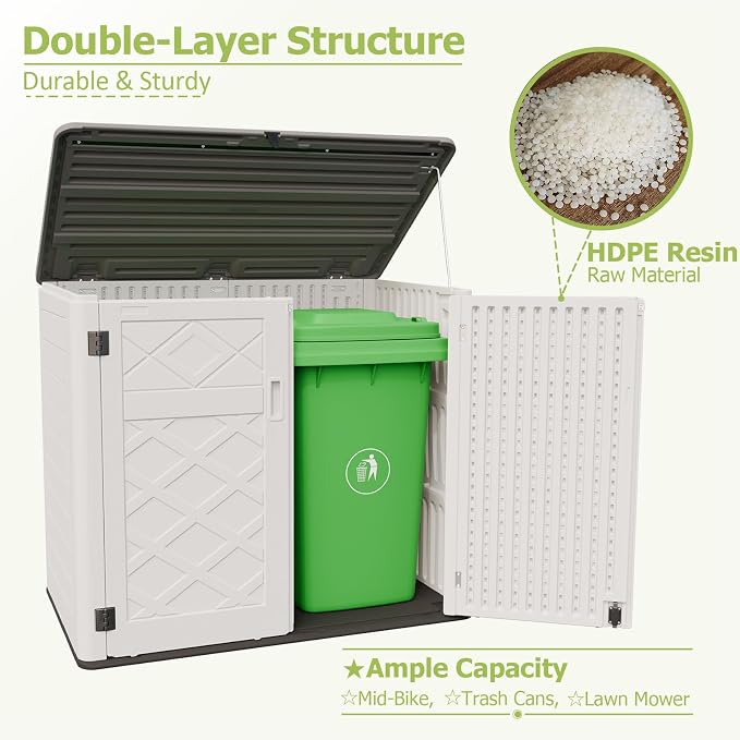 HOMSPARK Storage Shed Weather Resistance, Horizontal Storage Shed - Image 4
