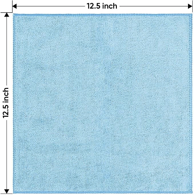 HOMEXCEL Blue Microfiber Cleaning Cloth 12 Pack, 12.5 x 12.5 inch Microfiber - Image 7