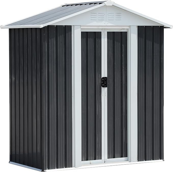 5X3 FT Outdoor Storage Shed, Waterproof Metal Garden Sheds w/Lockable Sliding - Image 4