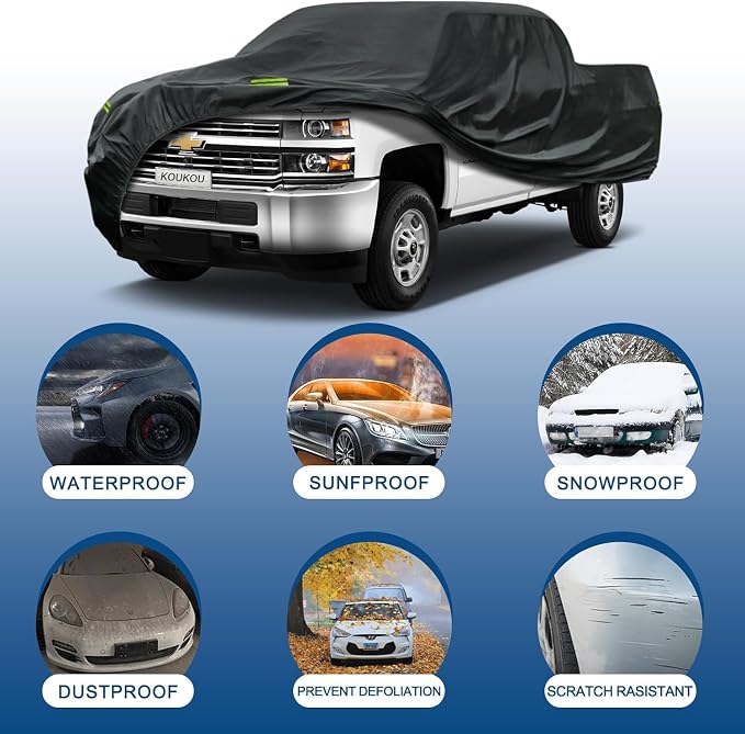 KouKou Truck Cover Waterproof All Weather, 7 Layers Heavy Duty Pickup Truck - Image 4