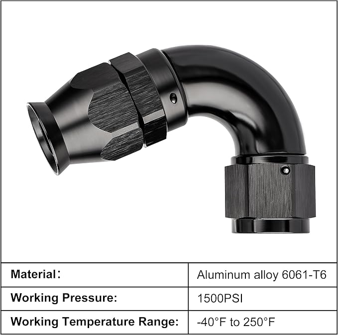 EVIL ENERGY 8AN 120 Degree PTFE One Piece Full Flow End Hose Fitting Aluminum - Image 3