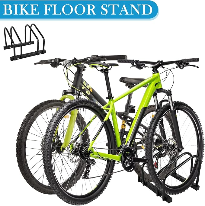 iCool Bikes Floor Bike Stand for 2 Bike, Bike Parking Rack Garage Bike Storage - Image 5