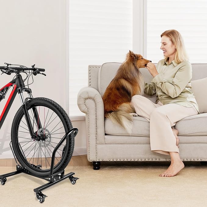 Bike Floor Stand Freestanding Space-Saving Indoor Garage Bike Storage Bicycle - Image 8