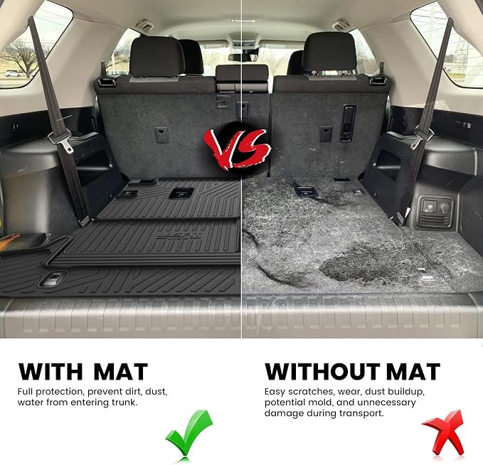 LASFIT Cargo & Backrest Mats for Toyota 4Runner 2013-2024, All Weather Custom - Image 3