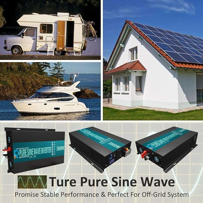 WZRELB 3000W 12V Pure Sine Wave Solar Power Inverter DC AC Converter - Image 6