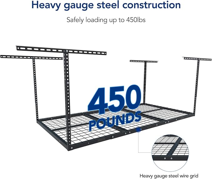 FLEXIMOUNTS 3x6 Overhead Garage Storage Adjustable Ceiling Rack 72" Length x - Image 4