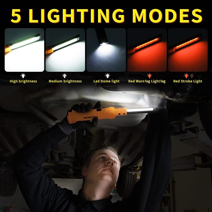 LED Worklight Flashlight, Suranew COB Rechargeable Work Lights - Image 3