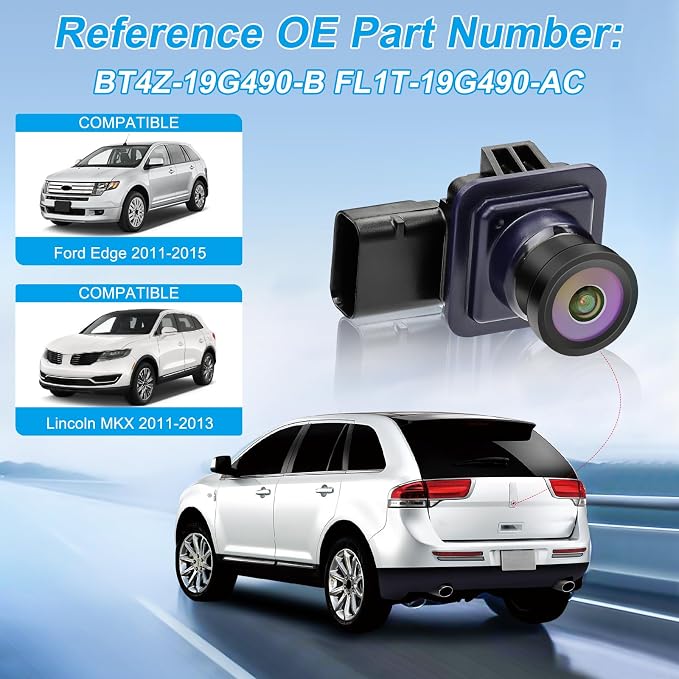 Backup Camera Compatible with Ford Edge 2011 2012 2013 2014 2015 Lincoln MKX - Image 2