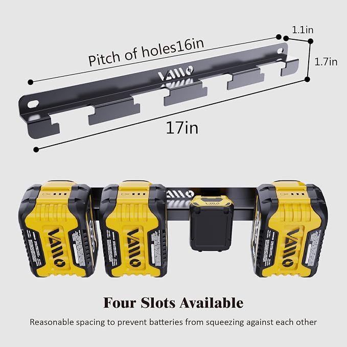 VAIIO Battery Rack Holder 20V 60V 12V, Wrought Iron Heavy Duty Thickened - Image 3