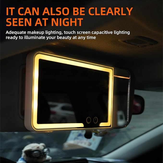 car mirror vanity Rechargeable Led, 3 Light Modes, Dimmable Touch Screen - Image 4