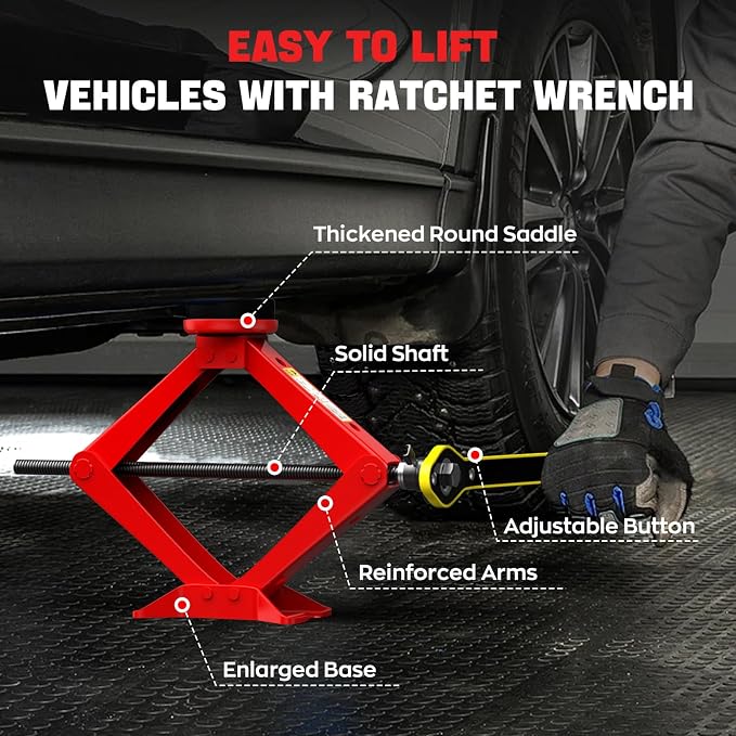 Scissor Jack for Car 2.5 Ton Car Jack Kit, Tire Changing kit - Image 3