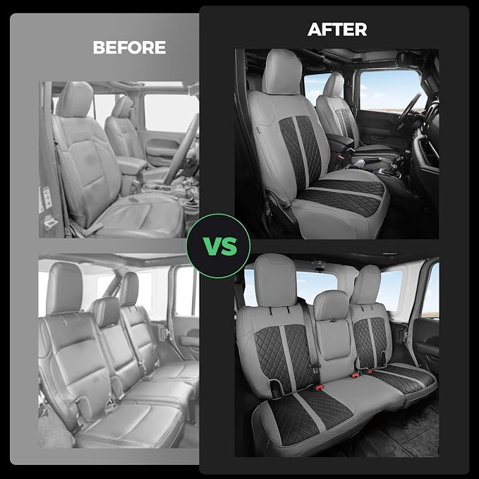 for Jeep Wrangler Seat Covers 4Door JL 2018 2019 2020 2021 2022 2023 2024 2025 - Image 6