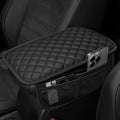 Car Center Console Cover with 6 Storage Pockets, Leather Car Arm Rest Cover by Unknown