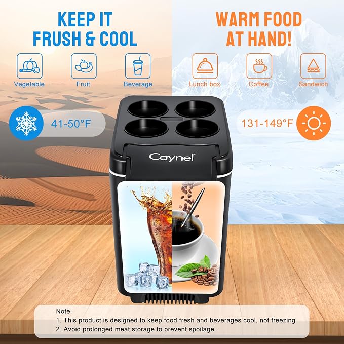 CAYNEL 12V 6 Quart Personal Thermoelectric, 6 Liter Capacity, Portable Electric - Image 2