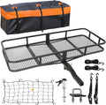 WEIZE Folding Hitch Mount Cargo Carrier Basket 60" X 20" X 6"+ Waterproof Cargo by WEIZE