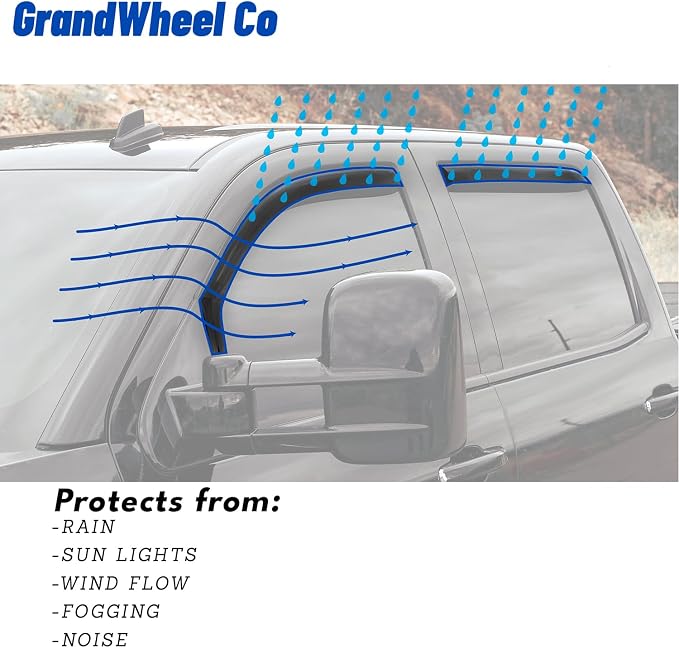 Window Deflectors Smoke Tinted in-Channel Side Window Vent Visor Deflectors - Image 8