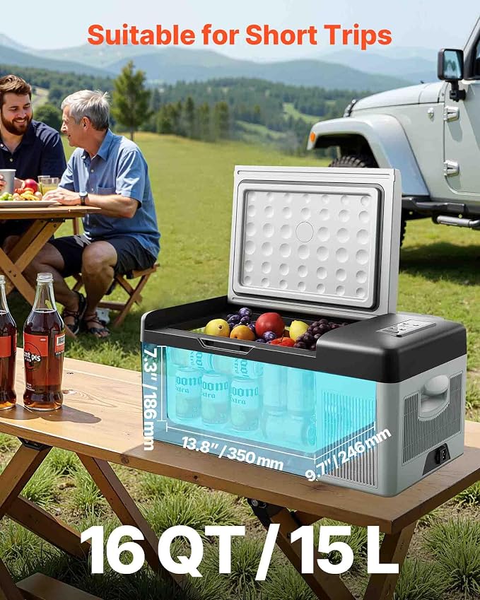 VEVOR 12 Volt Refrigerator 16 Qt, Portable Mini Car Fridge - Image 2