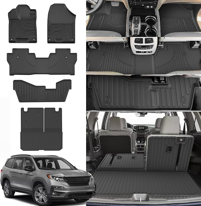 Floor Mats Compatible with Honda Pilot 8 Seats 2016-2022 by TTXLIGHTING%C2%AE