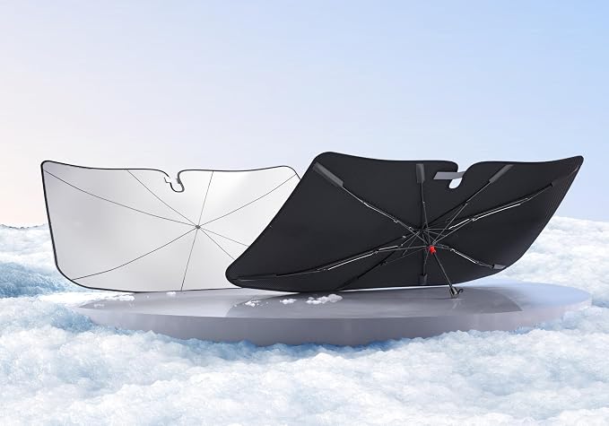 Car Windshield Sun Shade, Spring Structure Umbrella Sunshade by Bolamp
