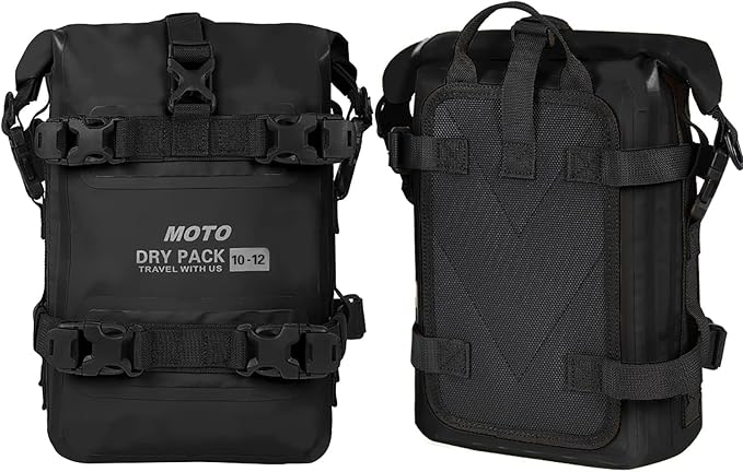 Motorcycle Tail Bag Front Bumper Bag, 12L Roll-top Waterproof Motor Saddle - Image 7