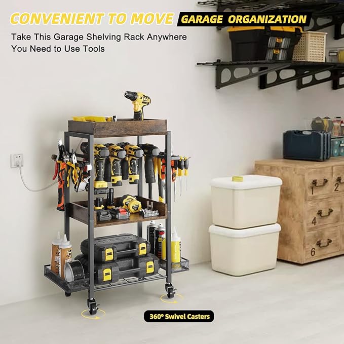Power Tool Organizer Garage Storage Organization Shelving Tool Holder Drill - Image 7
