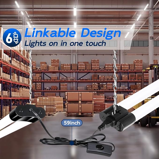 hykolity 6 Pack 4FT Linkable LED Shop Light - Image 4