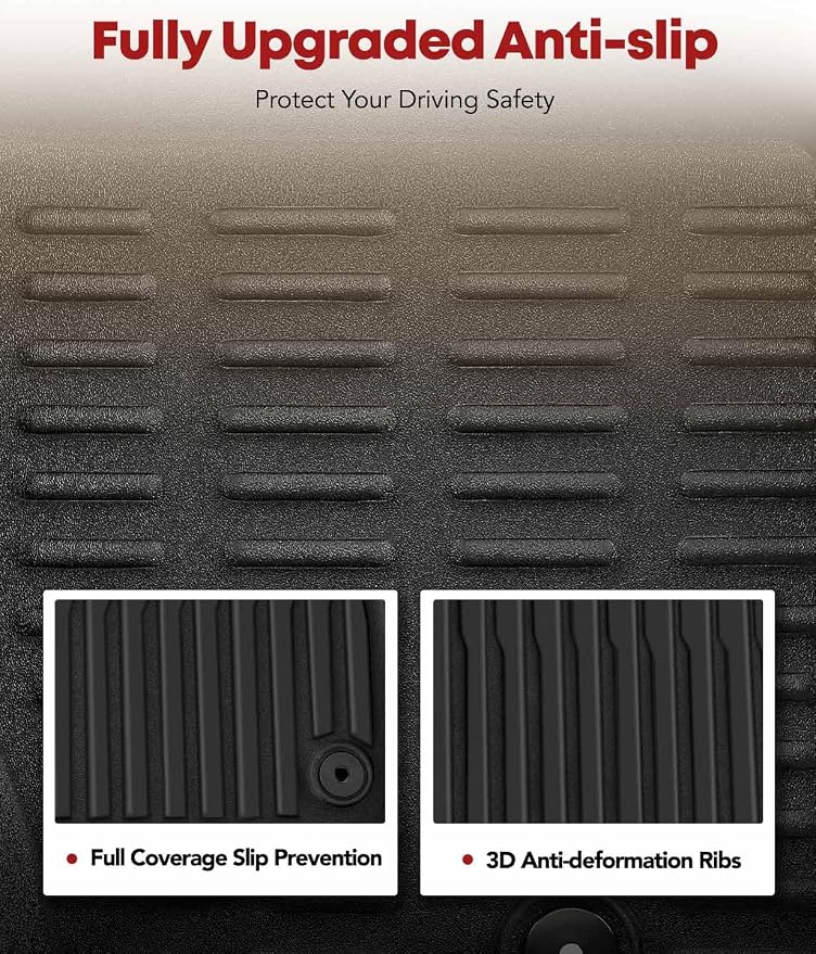 YHTAUTO Floor Mats Fit 2017-2019 Buick Lacrosse, TPE All Weather Car Mats - Image 4