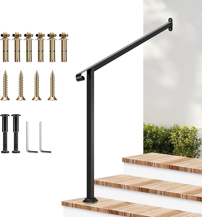 VIVOSUN Outdoor Handrail, 2 Step Stair Handrail, 31.5" x 39" Fits 1 to 2 Steps by VIVOSUN