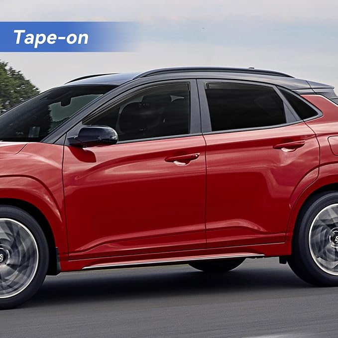 Window Visors Rain Guards for 2018-2023 Hyundai Kona, Out-Channel Window Vent - Image 3