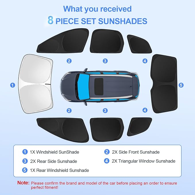 8pcs Car Window Shades for Volvo XC60 2018-2024 2025 Accessories, Windshield - Image 7