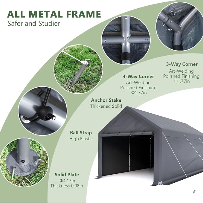 10x20ft Heavy Duty Carport - Image 4