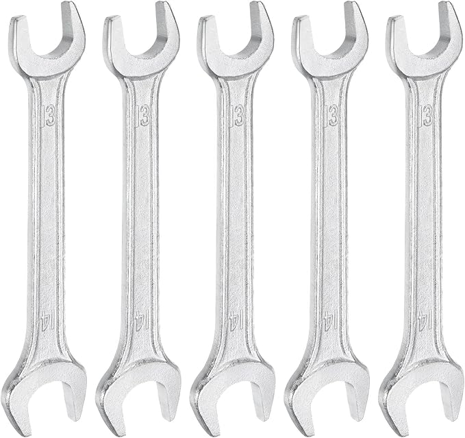 HARFINGTON 5pcs Double Open End Wrench 13mm x 14mm Metric 15 Degree Offset by HARFINGTON